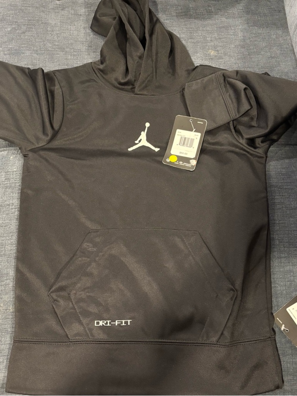 Nike Black Jordan Dri-FIT Pullover Hoodie with White Jumpman